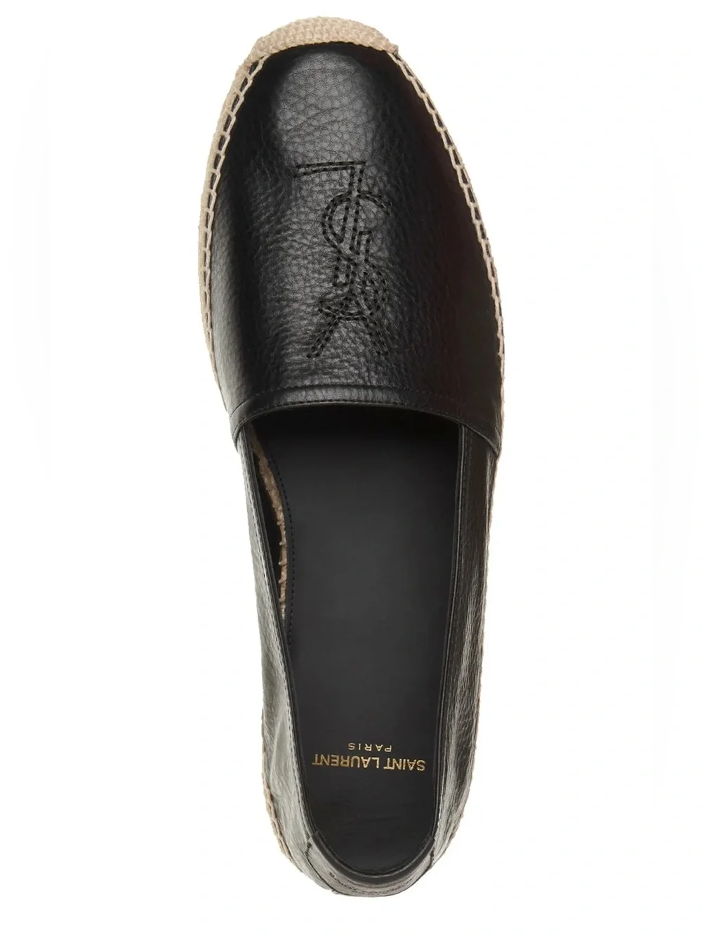 Saint Laurent Men’s Cassandre Slip-On Espadrilles in Black (41 EU | 8 US)
